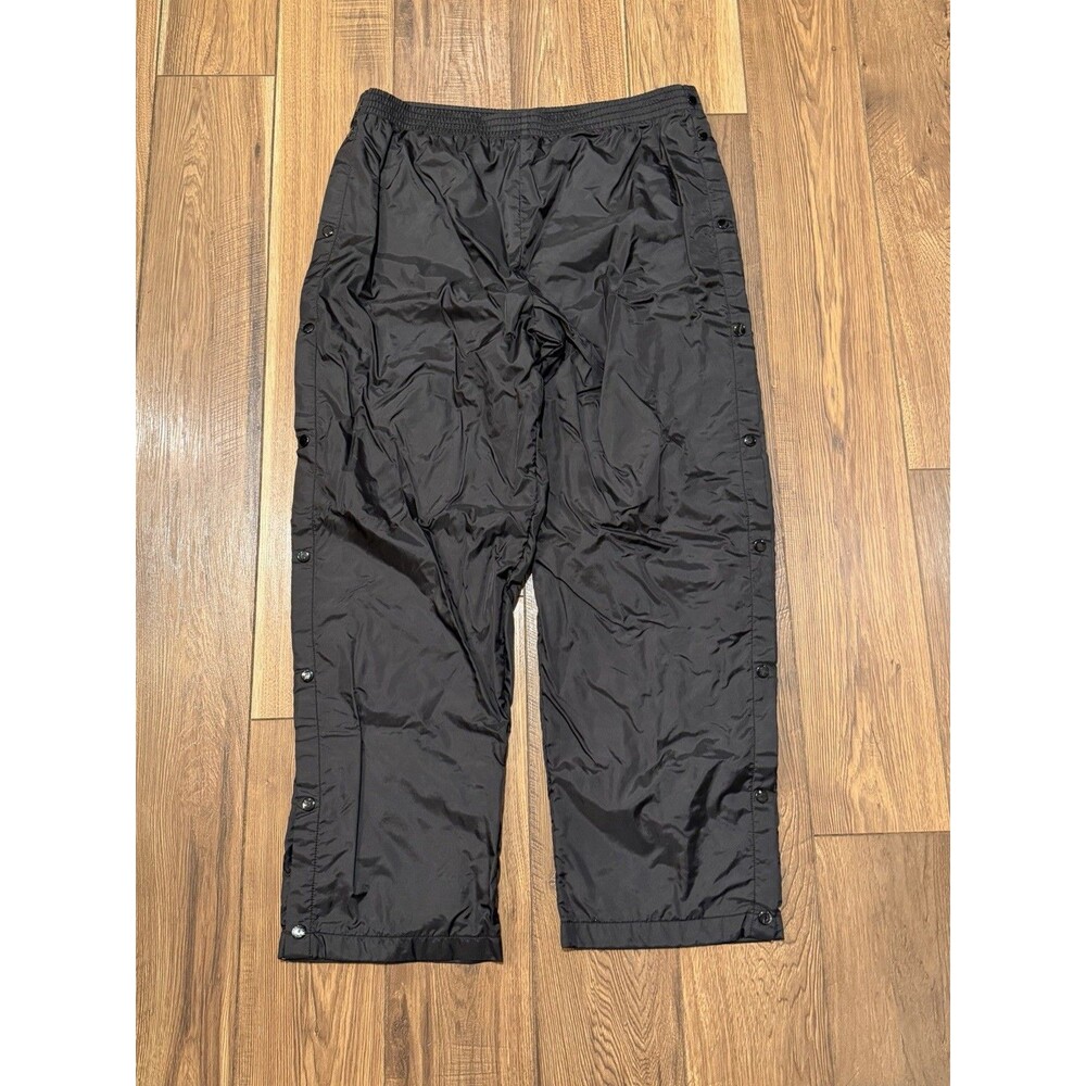 Vintage 90s Basketball Snap Breakaway Tear Track Pants Baggy Black Mens Large